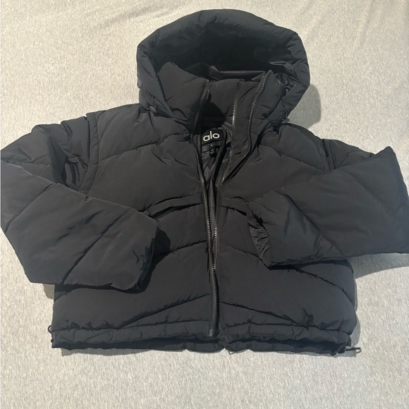 Alo Yoga Glacier Puffer Jacket Coat Black Size Medium - Picture 4 of 7
